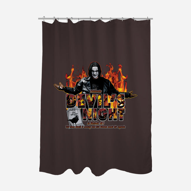 Devil's Night In Detroit-none polyester shower curtain-goodidearyan