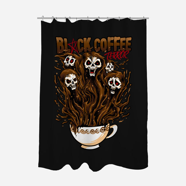 Black Coffee Terror-none polyester shower curtain-spoilerinc