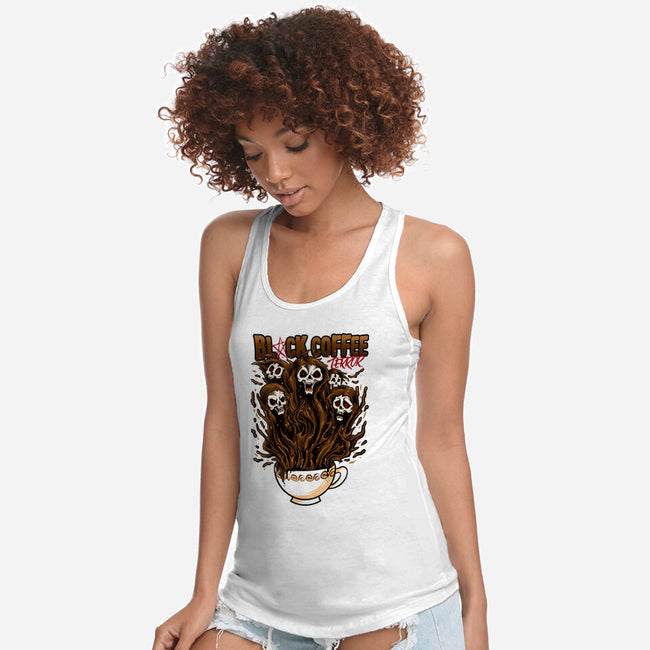 Black Coffee Terror-womens racerback tank-spoilerinc