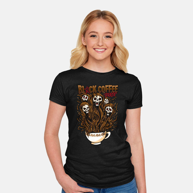 Black Coffee Terror-womens fitted tee-spoilerinc