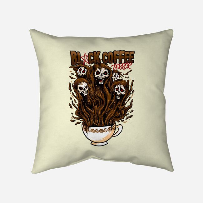 Black Coffee Terror-none removable cover w insert throw pillow-spoilerinc
