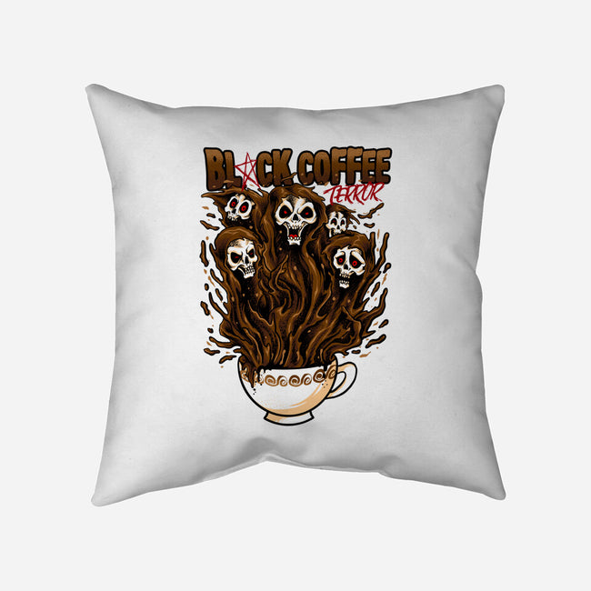 Black Coffee Terror-none removable cover w insert throw pillow-spoilerinc