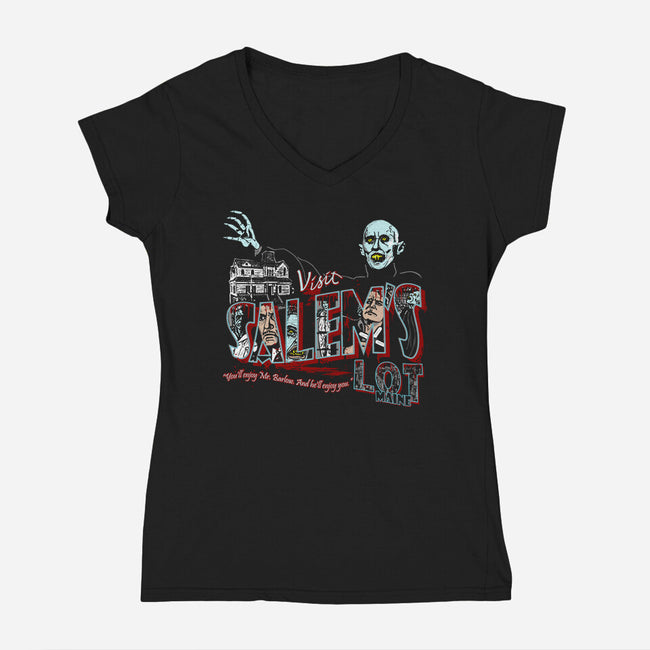 Visit Mr. Barlow-womens v-neck tee-goodidearyan