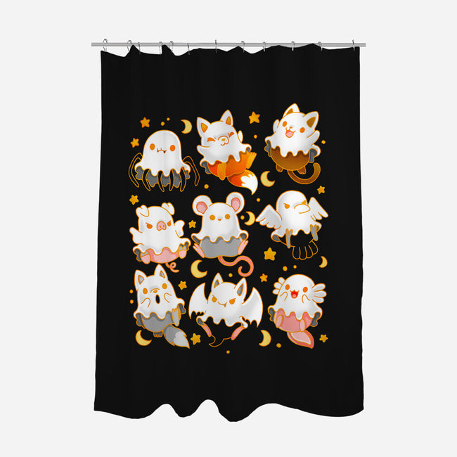 Spooky Animals-none polyester shower curtain-Vallina84