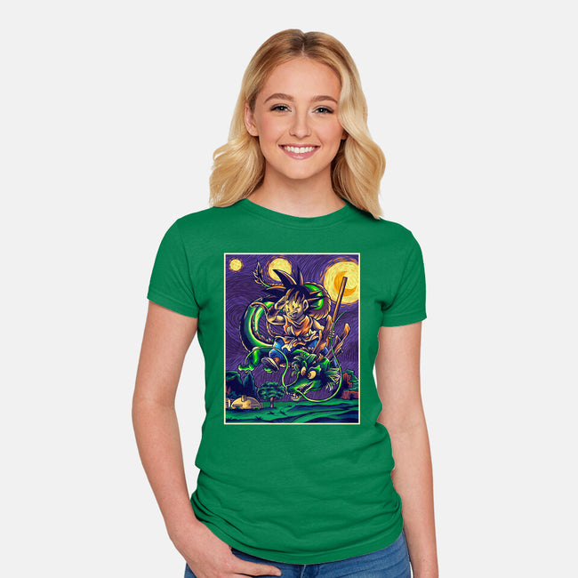 Starry Dragon-womens fitted tee-Gomsky