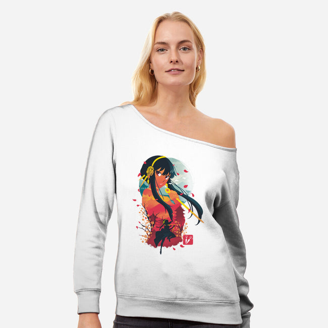 Yor Ukiyo E-womens off shoulder sweatshirt-dandingeroz