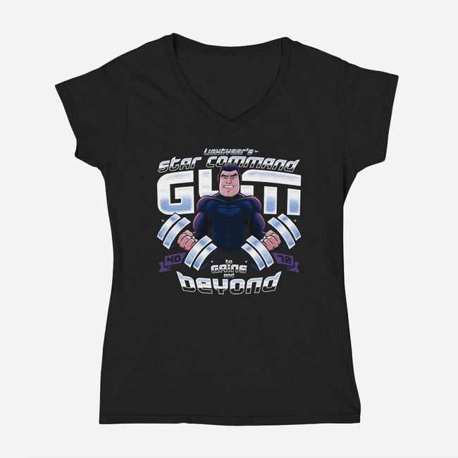 To Gains And Beyond-womens v-neck tee-teesgeex
