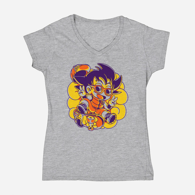 Rad Kid-womens v-neck tee-estudiofitas