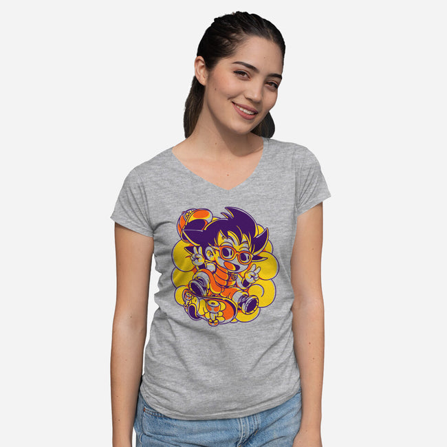 Rad Kid-womens v-neck tee-estudiofitas