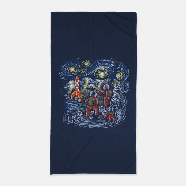 Starry Moon-none beach towel-zascanauta
