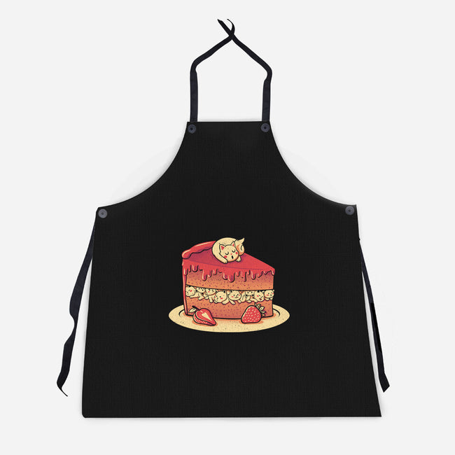 Strawberry Kitten Cake-unisex kitchen apron-tobefonseca