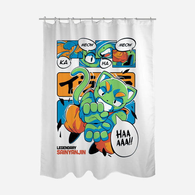 Ka-Meow-none polyester shower curtain-Kabuto Studio