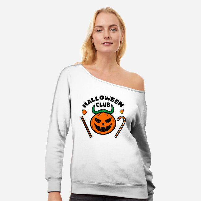 Join The Halloween Club-womens off shoulder sweatshirt-krisren28
