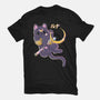 The Moon Cat-womens fitted tee-Douglasstencil
