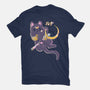 The Moon Cat-womens fitted tee-Douglasstencil