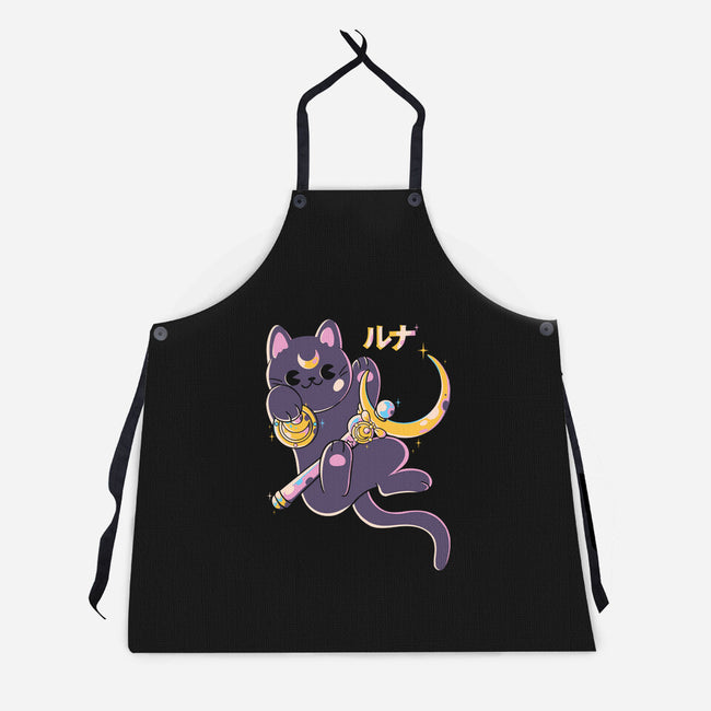 The Moon Cat-unisex kitchen apron-Douglasstencil