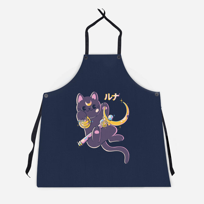 The Moon Cat-unisex kitchen apron-Douglasstencil