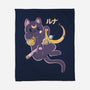 The Moon Cat-none fleece blanket-Douglasstencil