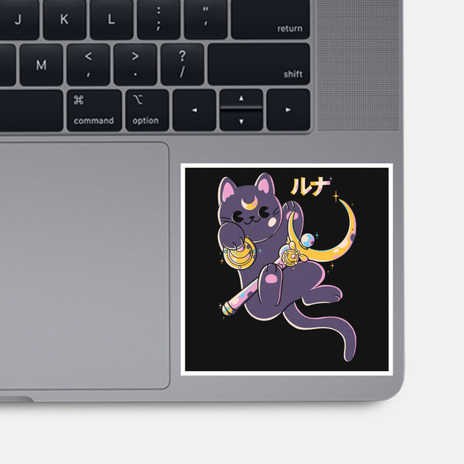 The Moon Cat-none glossy sticker-Douglasstencil