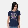 The Moon Cat-womens basic tee-Douglasstencil