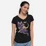 The Moon Cat-womens v-neck tee-Douglasstencil