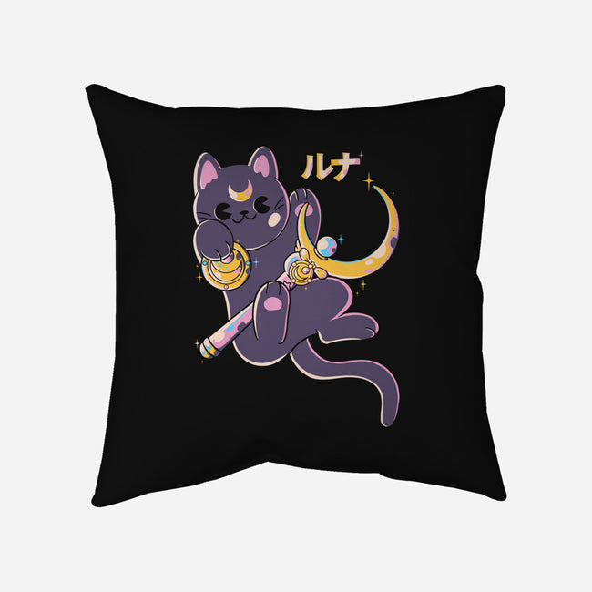 The Moon Cat-none removable cover w insert throw pillow-Douglasstencil