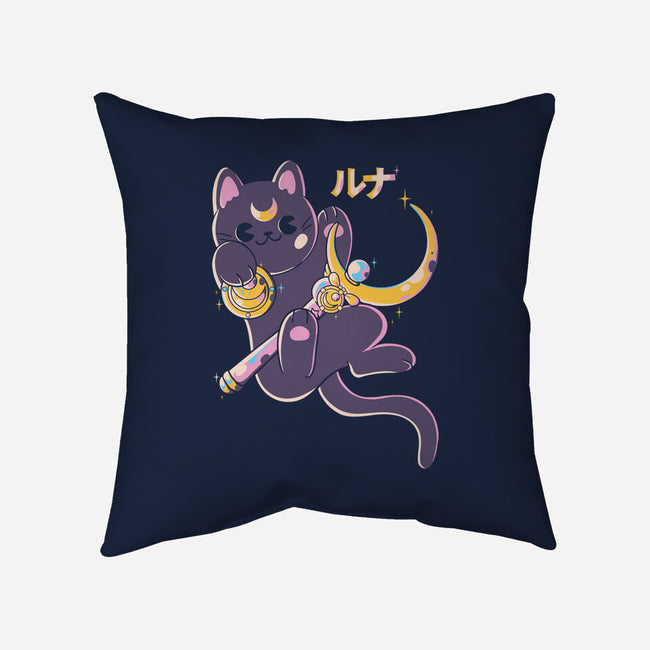 The Moon Cat-none removable cover w insert throw pillow-Douglasstencil