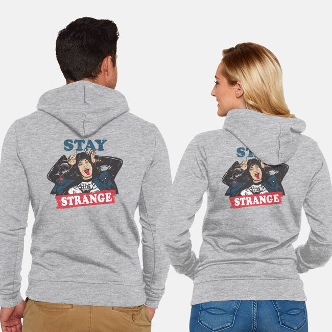 Stay Strange-unisex zip-up sweatshirt-turborat14