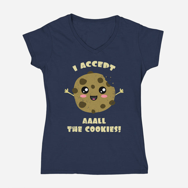 I Accept All The Cookies-womens v-neck tee-BridgeWalker