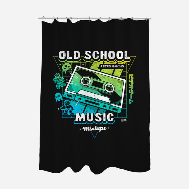 Retro Gaming Music-none polyester shower curtain-Logozaste