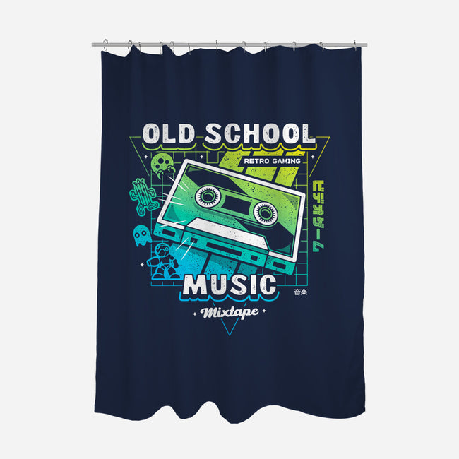 Retro Gaming Music-none polyester shower curtain-Logozaste