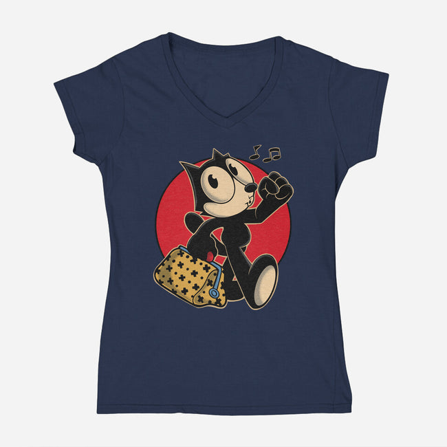 Keep Walking-womens v-neck tee-Gomsky
