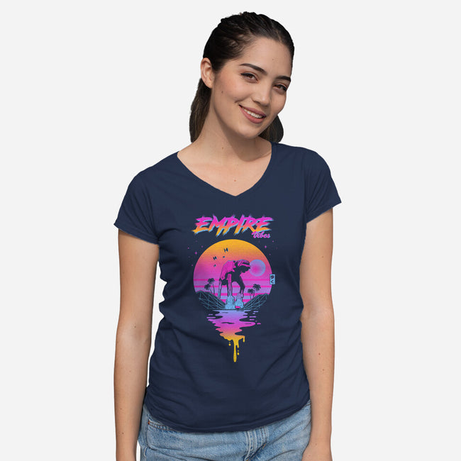 Empire Vibes-womens v-neck tee-retrodivision