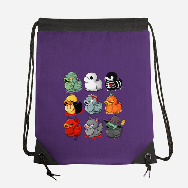 Halloween Duck-none drawstring bag-Vallina84