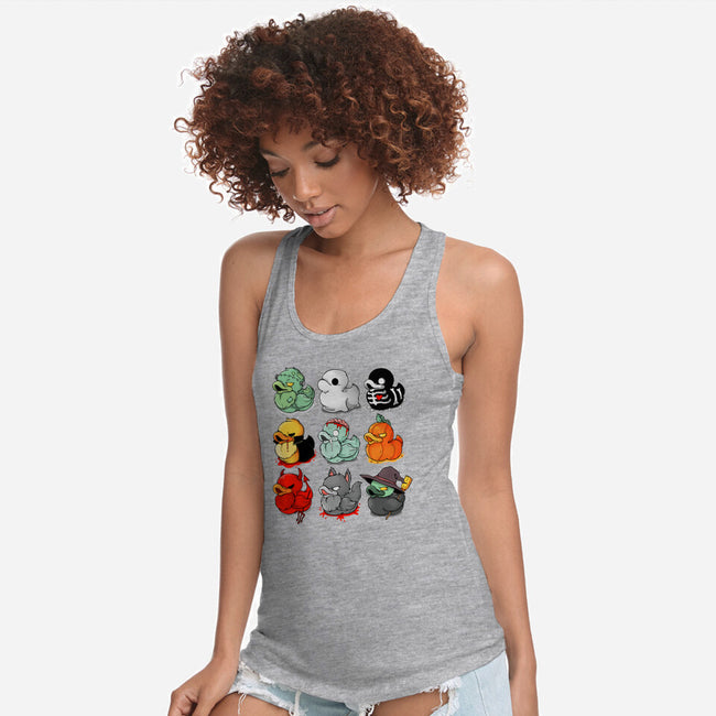 Halloween Duck-womens racerback tank-Vallina84