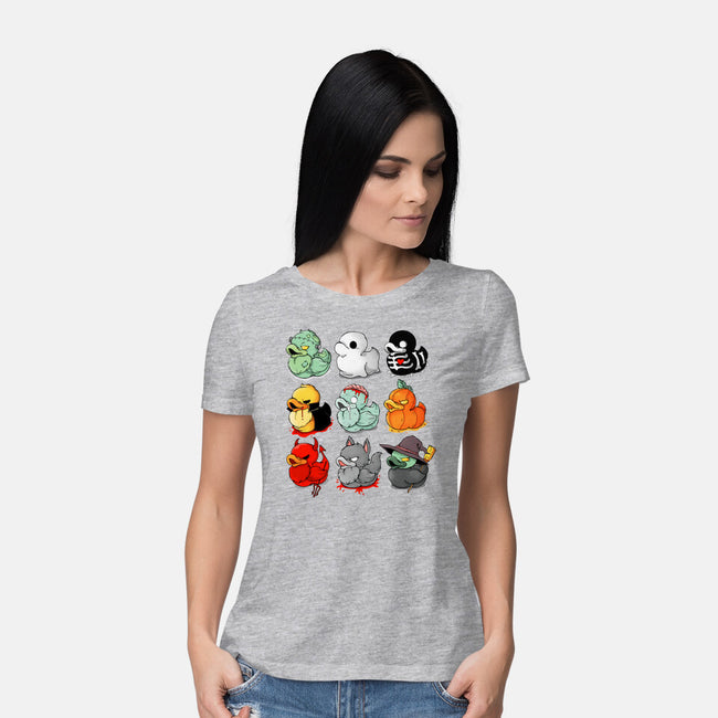 Halloween Duck-womens basic tee-Vallina84