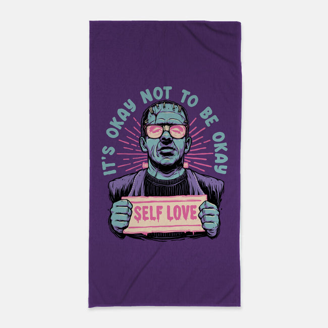 Self Love Frankie-none beach towel-momma_gorilla