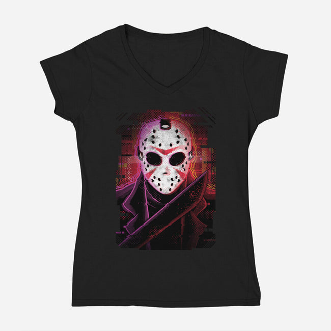 Jason Glitch-womens v-neck tee-danielmorris1993