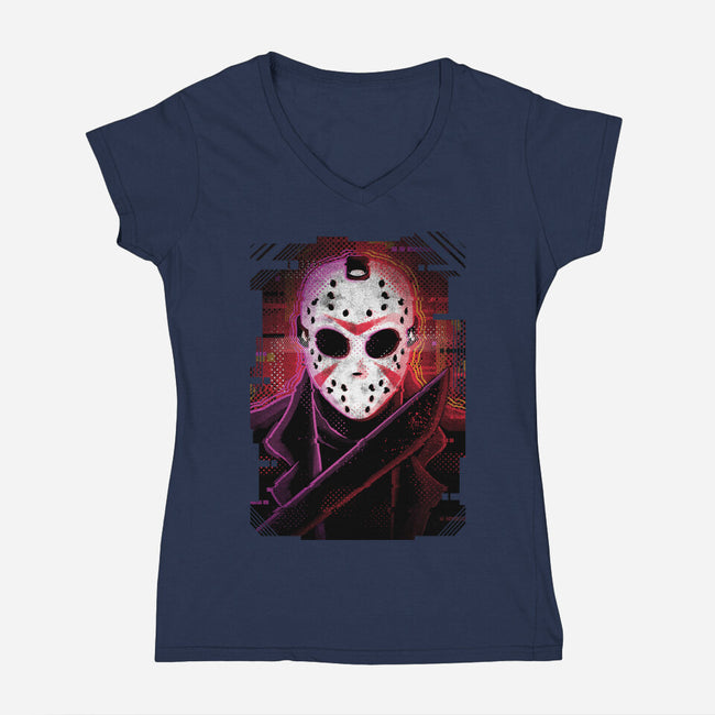 Jason Glitch-womens v-neck tee-danielmorris1993