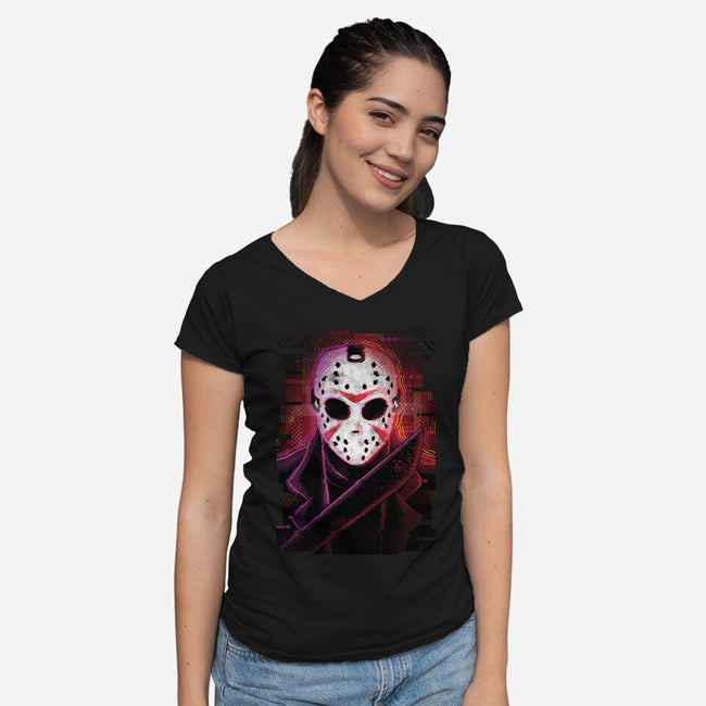 Jason Glitch-womens v-neck tee-danielmorris1993