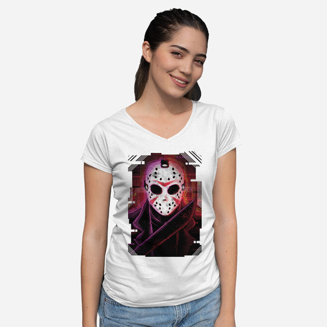 Jason Glitch-womens v-neck tee-danielmorris1993