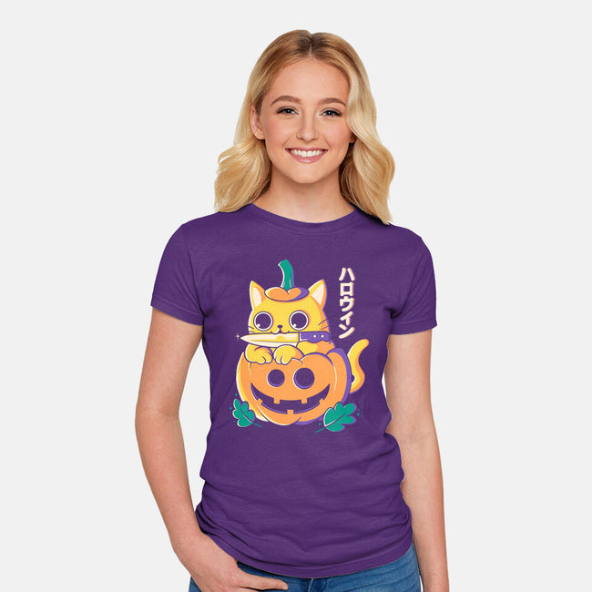 Cute Halloween-womens fitted tee-Douglasstencil