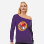 Knuckles Splash-womens off shoulder sweatshirt-nickzzarto