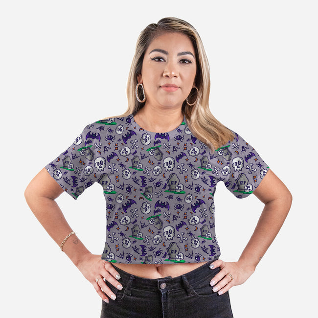 Deadly-womens all over print cropped tee-TeeFury