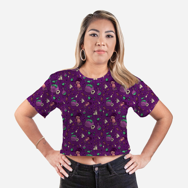 Something's Brewing-womens all over print cropped tee-TeeFury