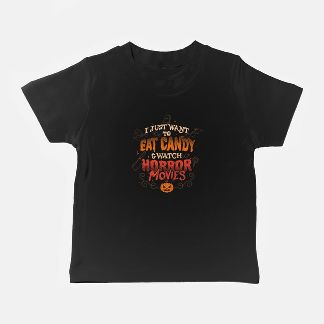 Candy And Horror Movies-baby basic tee-eduely