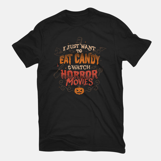 Candy And Horror Movies-mens basic tee-eduely