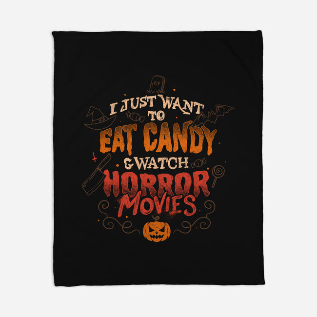 Candy And Horror Movies-none fleece blanket-eduely