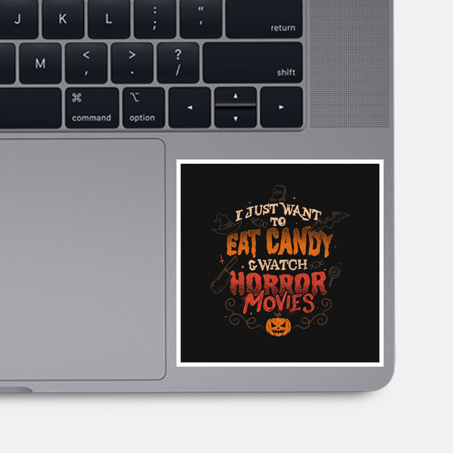 Candy And Horror Movies-none glossy sticker-eduely