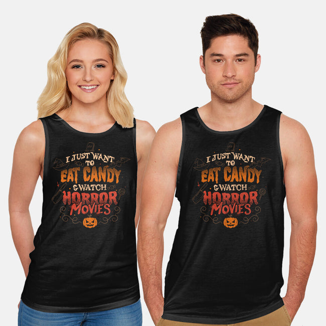 Candy And Horror Movies-unisex basic tank-eduely